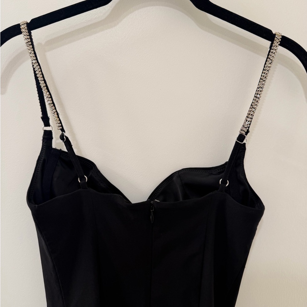 Sexy White Fox Black Obsession Mini Dress with Rhinestones - Picture 7 of 10
